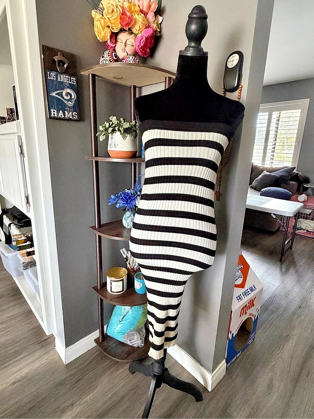 H&M Striped One Piece in Black & White XS NWT